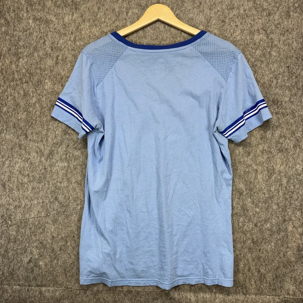 Nike Dri Fit Atlanta Braves V Neck T-Shirt Women's XL Powder Blue Short Sleeve